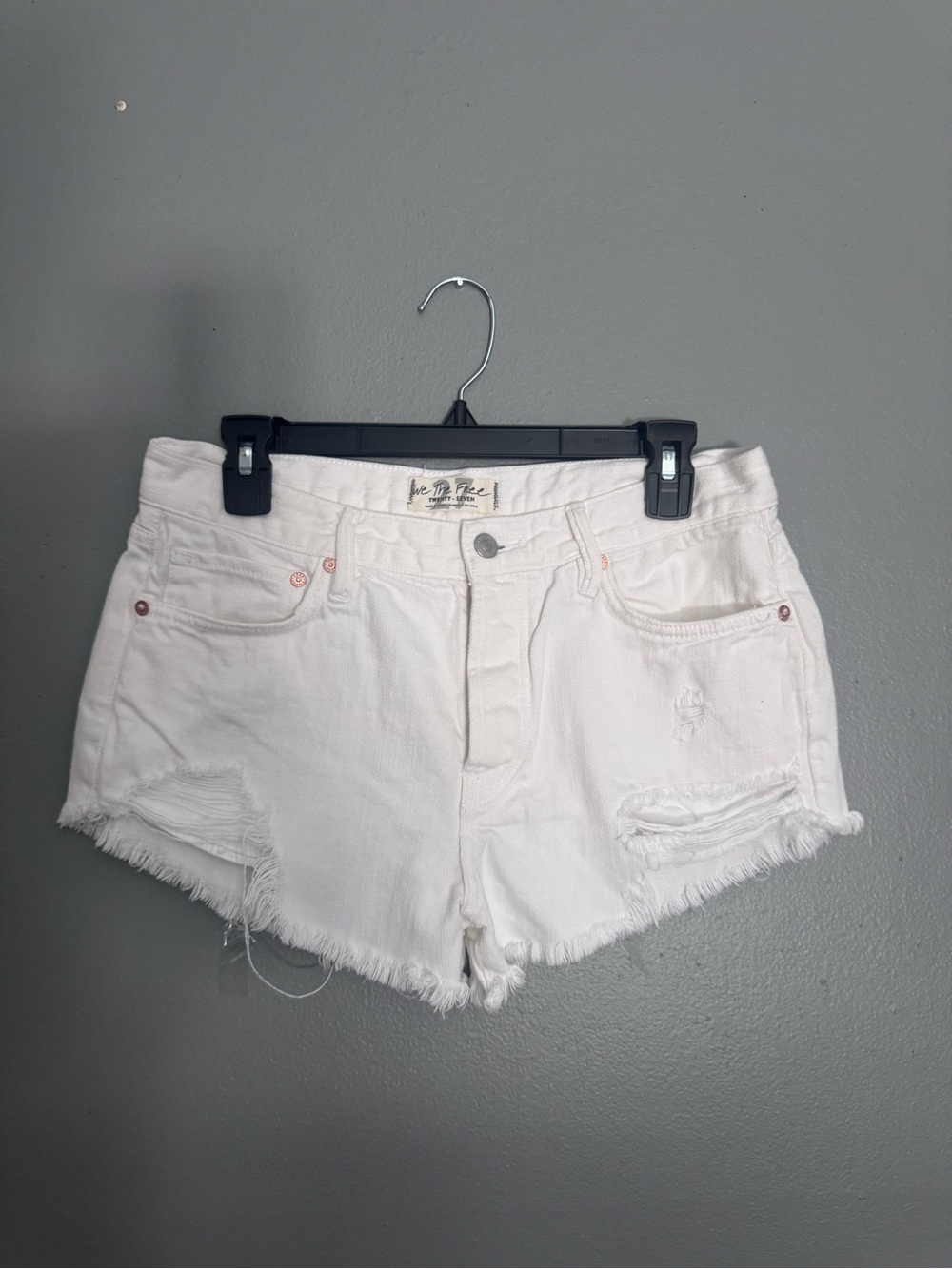 We The Free White Distressed Cutoff Jean Shorts